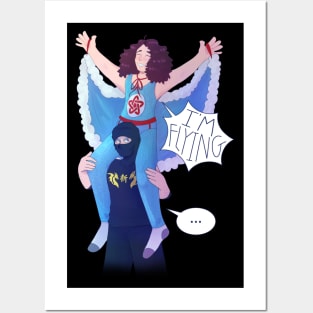 Ninja Sex Party Danny Sexbang on Ninja Brian's Shoulders Posters and Art